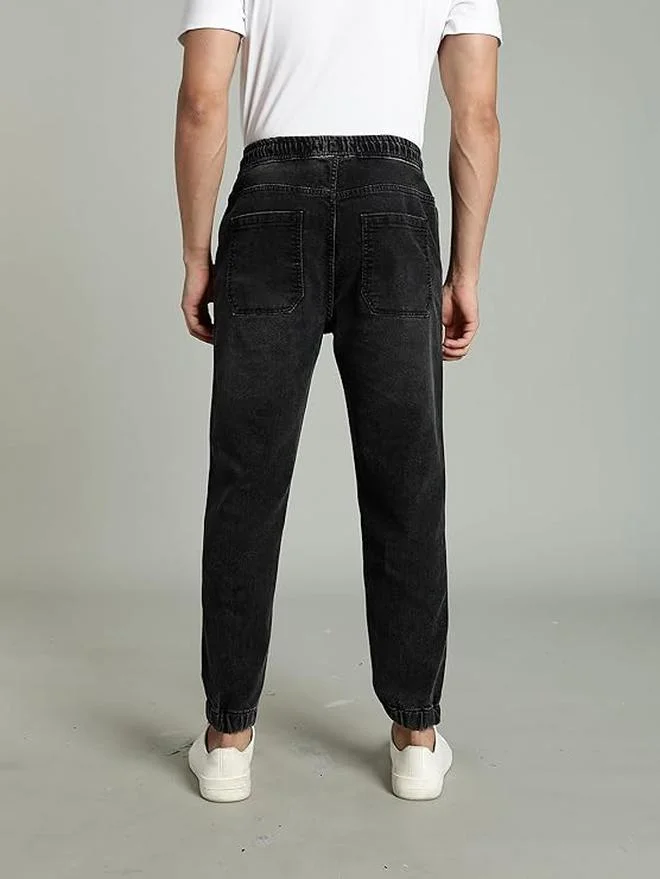 Inkd Grey Grounds Men's Regular Fit Joggers - Mid -Rise | Cotton Blend | Stretchable Fabric| Elasticated Waistband | Jeans for Men for Men | Best Price UAE